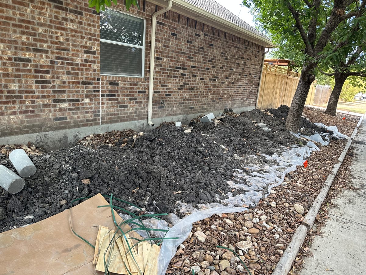Foundation repair on a Central Texas home of the kind Motmot performs in Manor, TX