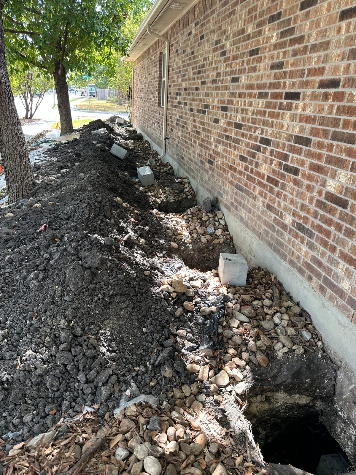 Foundation repair on a Central Texas home of the kind Motmot performs in San Marcos, TX