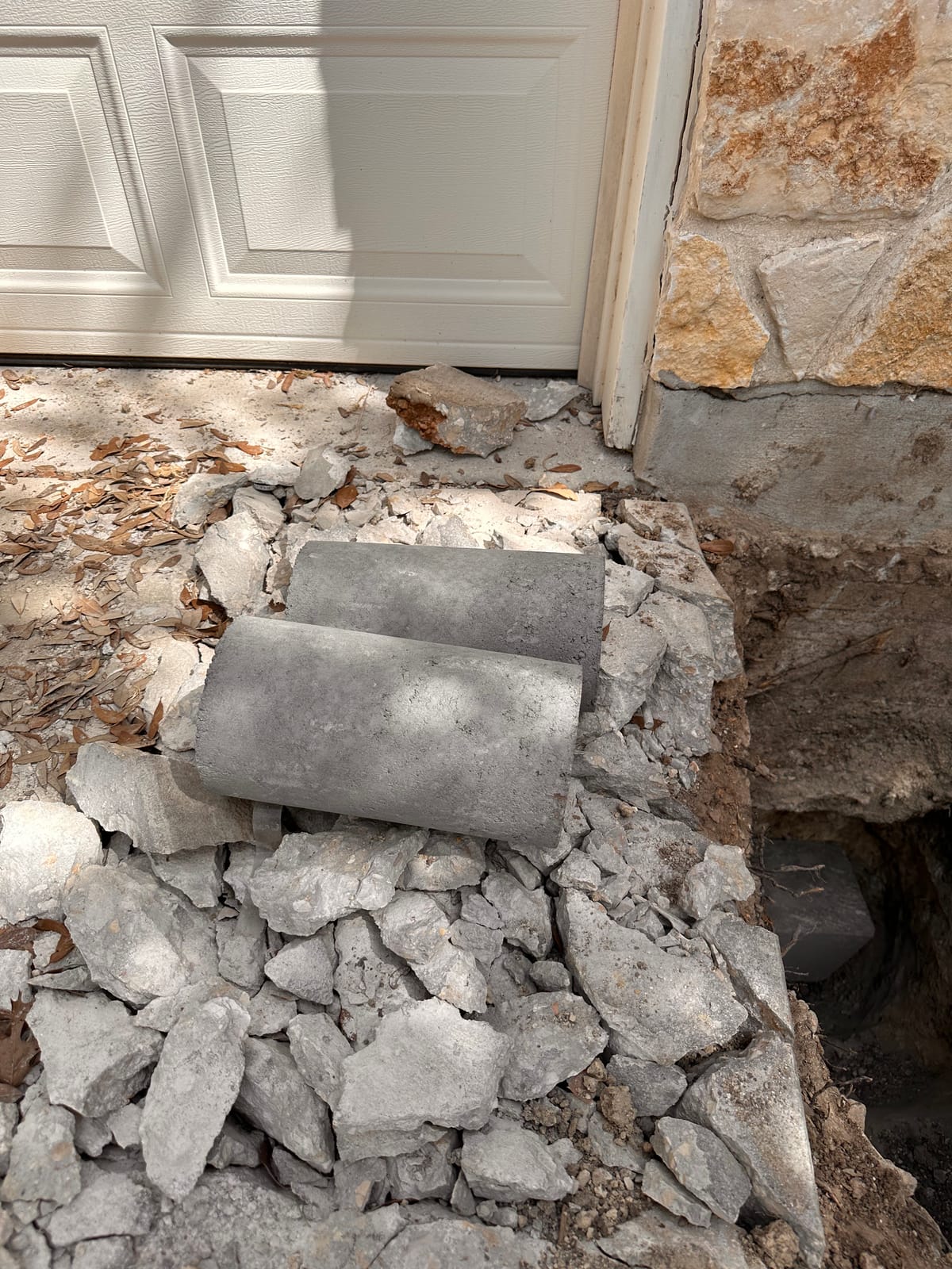 Engineer-led foundation pier installation on a Central Texas home near Leander, TX