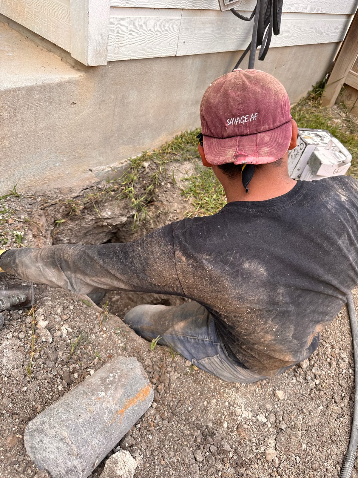 Engineer-led foundation pier installation on a Central Texas home near Pflugerville, TX