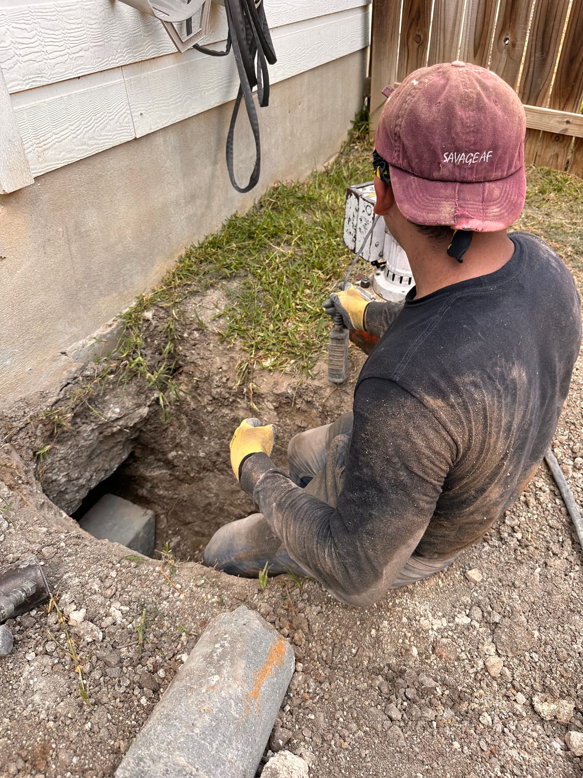 Engineer-led foundation pier installation on a Central Texas home near Round Rock, TX